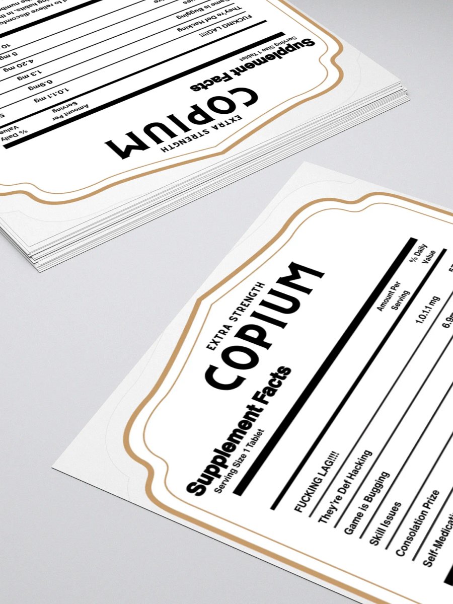 Copium Back Label Sticker product image (4)