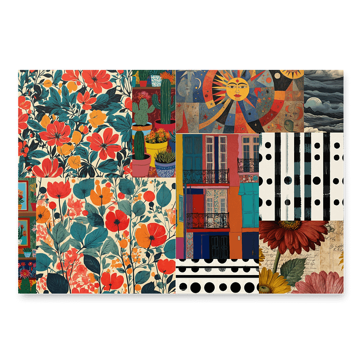 Edward Martin Mixed Media Collage Sheets No.768-Set of 3 Different Papers product image (2)