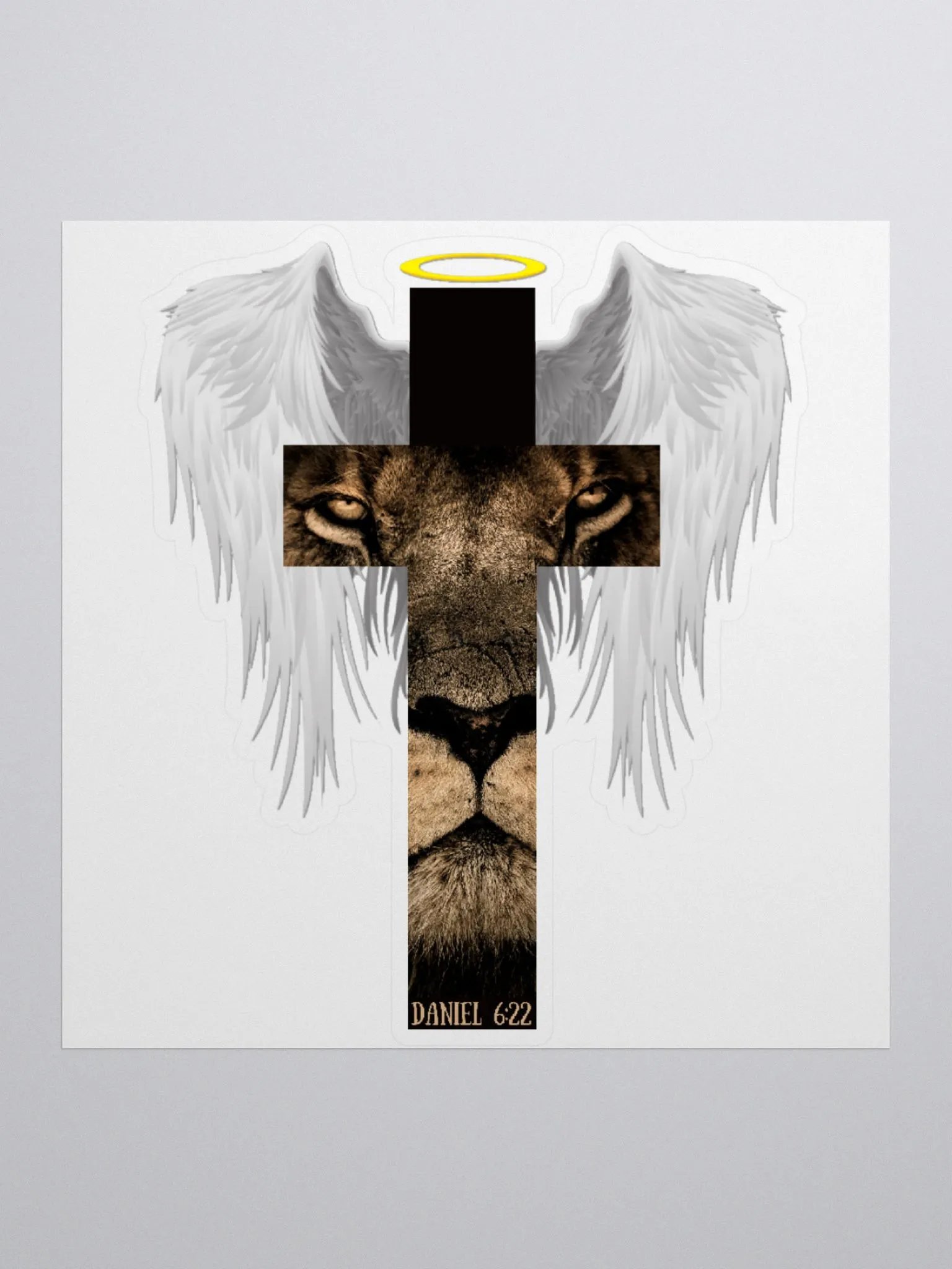 Daniel 6:22 Lion Angel Wings Sticker product image (2)