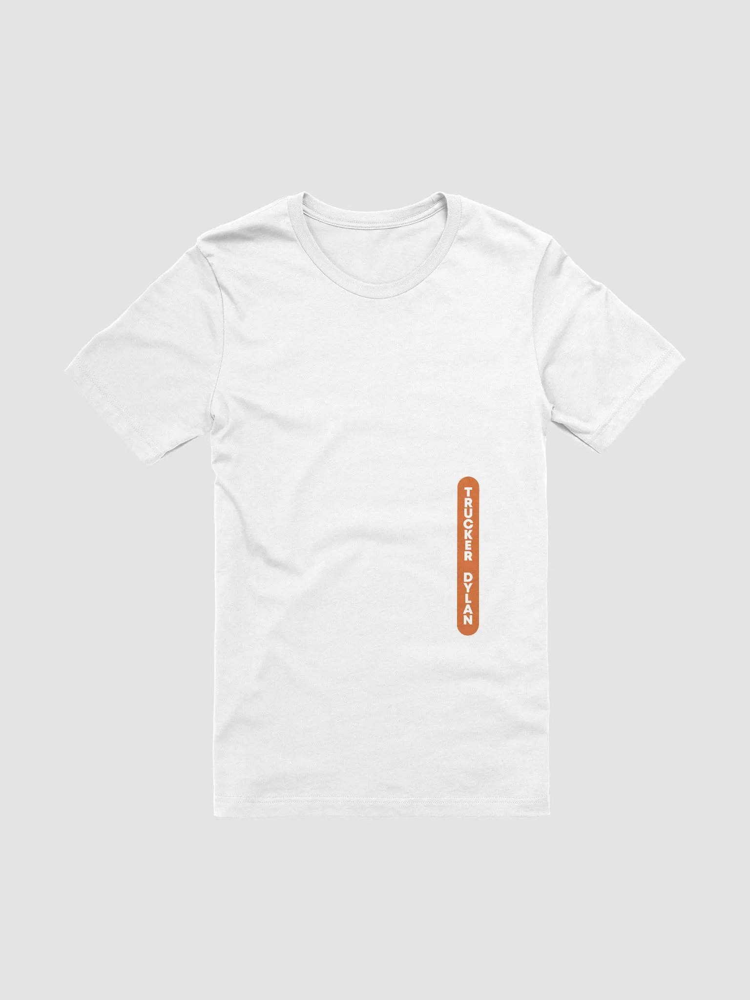 Trucker Dylan Cut Out Vertical Orange Logo T-Shirt - Light product image (1)