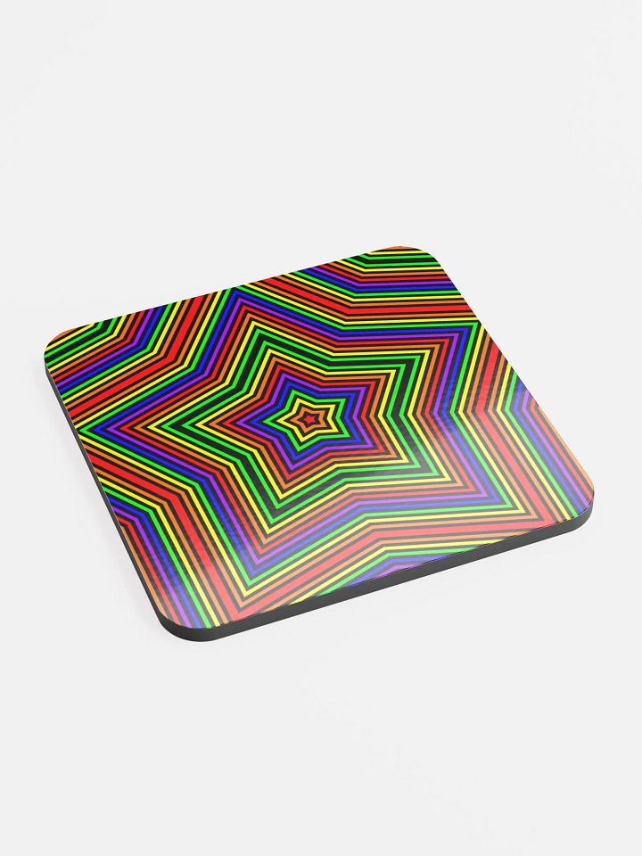 Rainbow Star Queer Coaster, Colorful Pride Art Home Decor product image (2)