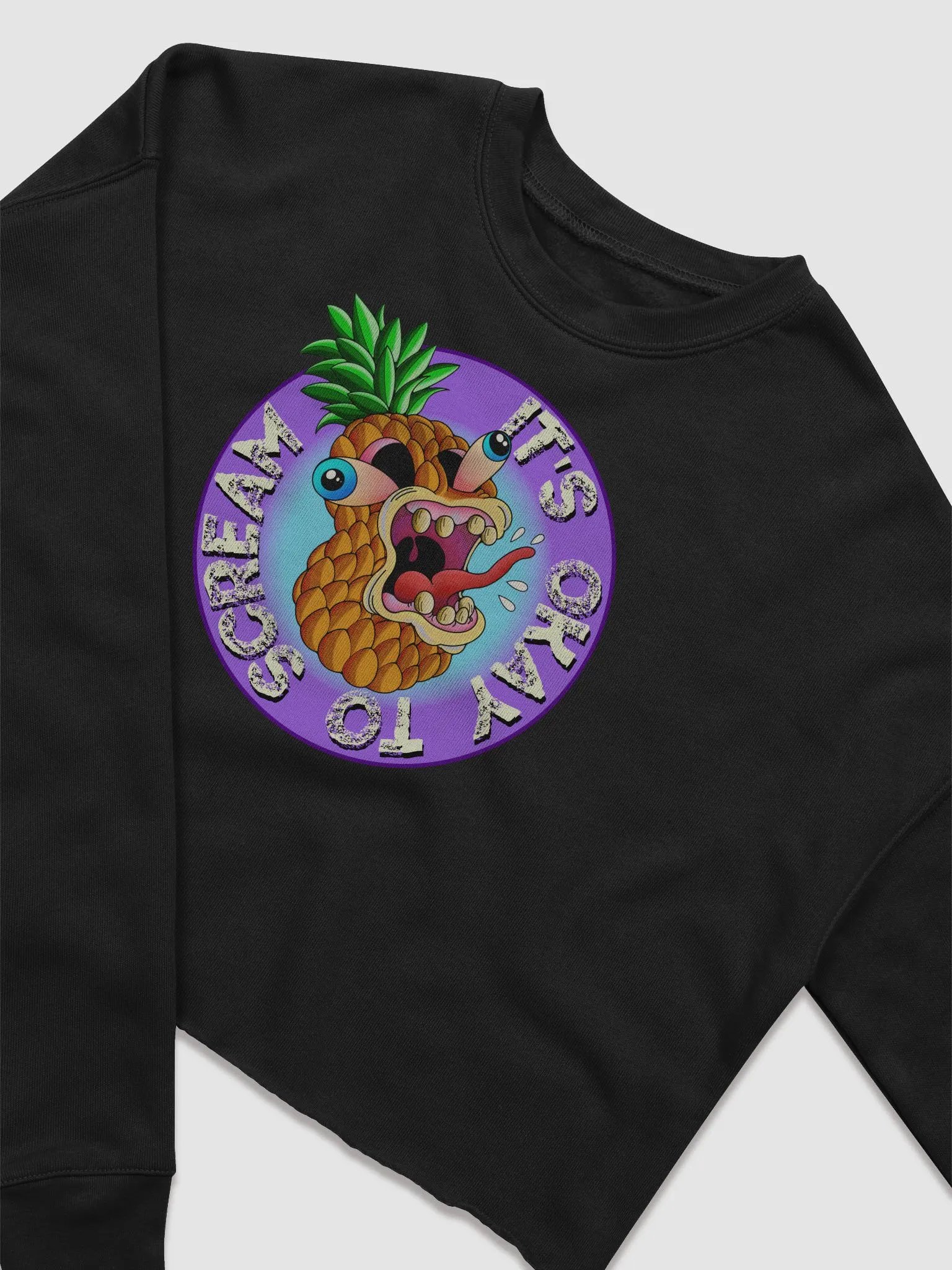 Please Scream: Bella+Canvas Women's Fleece Crop Sweatshirt product image (2)