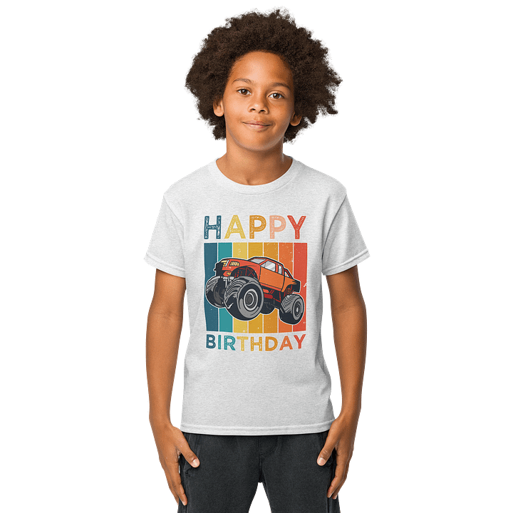 Happy Birthday (Monster Truck) T-Shirt For Kids product image (4)