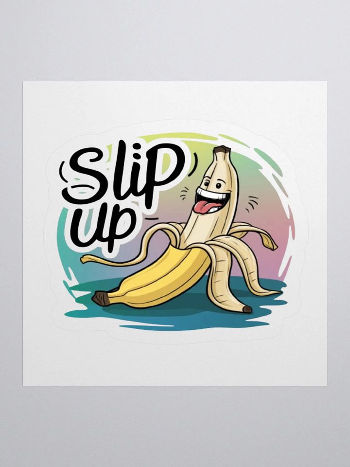 Playful "Slip Up" Banana Sticker - Fun Cartoon Decal product image (1)