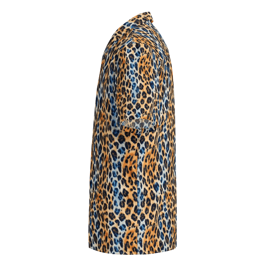 Blue Brown Leopard Hawaiian Shirts product image (3)
