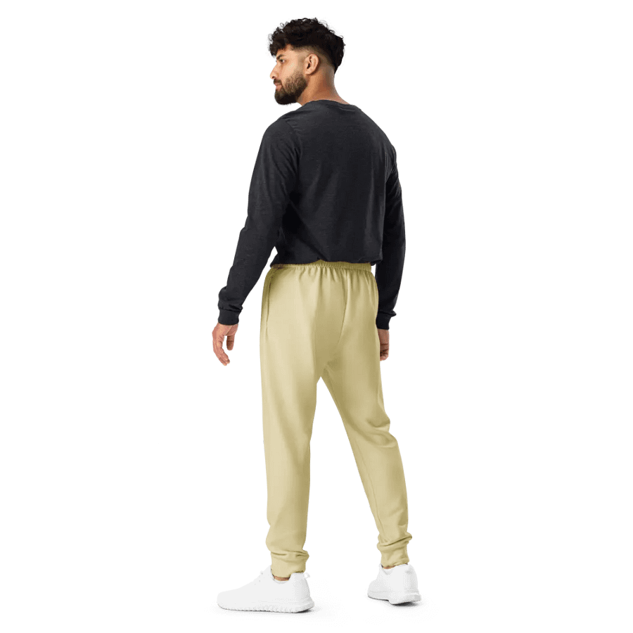 Plain Light Yellow Soft Summer Recycled Polyester Premium Men's Joggers by Treasure Pie product image (10)