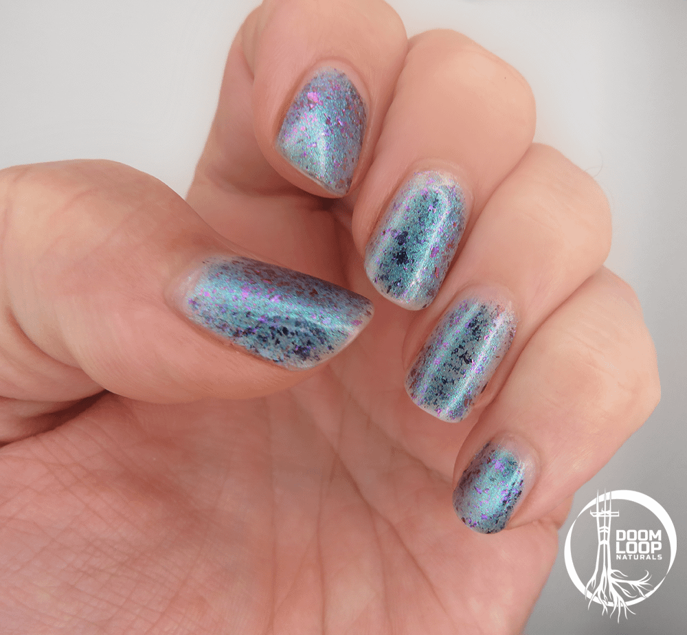PRESTIDIGITATION - Metallic Teal and Shifting Violet-Blue-Pink Flakes Nail Polish product image (6)