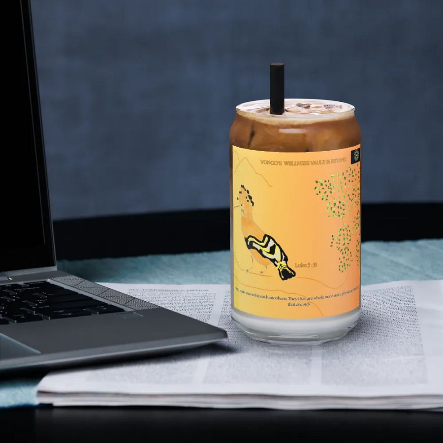 Ethereal 'African Hoopoe' themed Can-Shaped Glass product image (33)