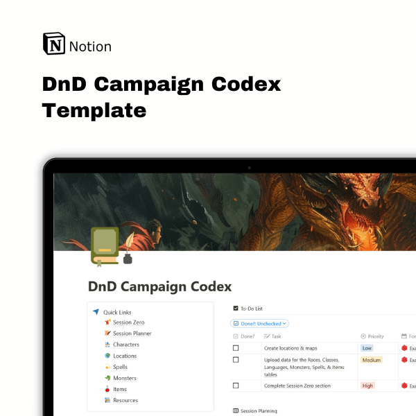 DnD Campaign Codex | Notion Template product image (1)