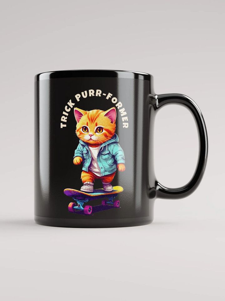 Novelty Graphic | Black Coffee Mug | Trick Purr-Former product image (2)