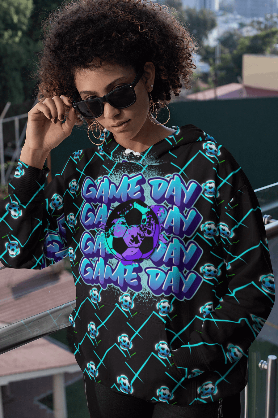 Game Day Soccer European Football All Over Print Hoodie product image (1)
