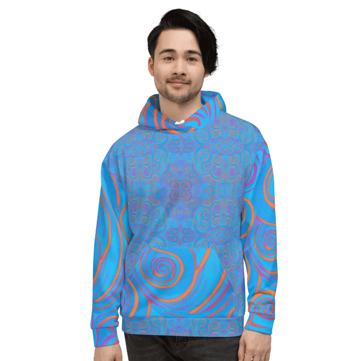 Funky Blue Dreams Liquid Tie-Dye Hoodie product image (2)