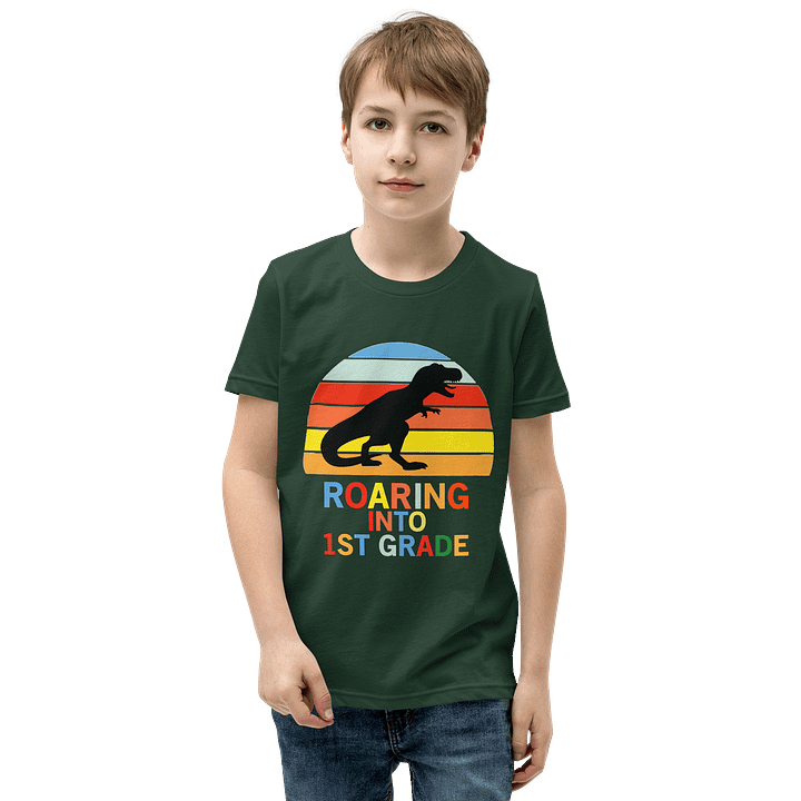 Youth Roaring Into First Grade T-Shirt product image (13)