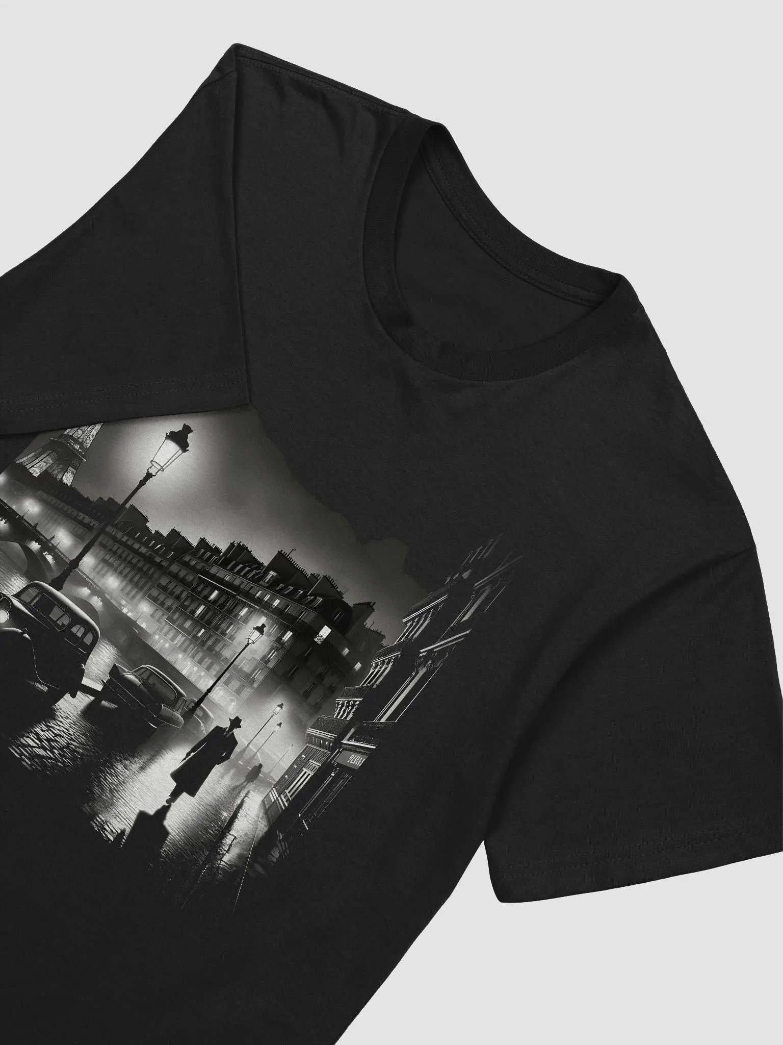 Parisian Nights: Vintage Romance Meets Urban Chic (Front Print Mens Tee) product image (2)