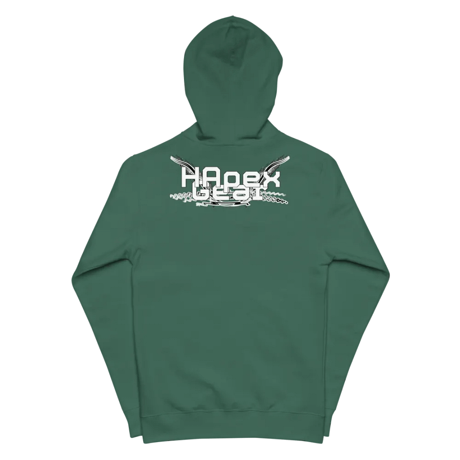 Fleece Zip Up Hoodie - Embroidered - White HApex Gear Black Logo product image (4)
