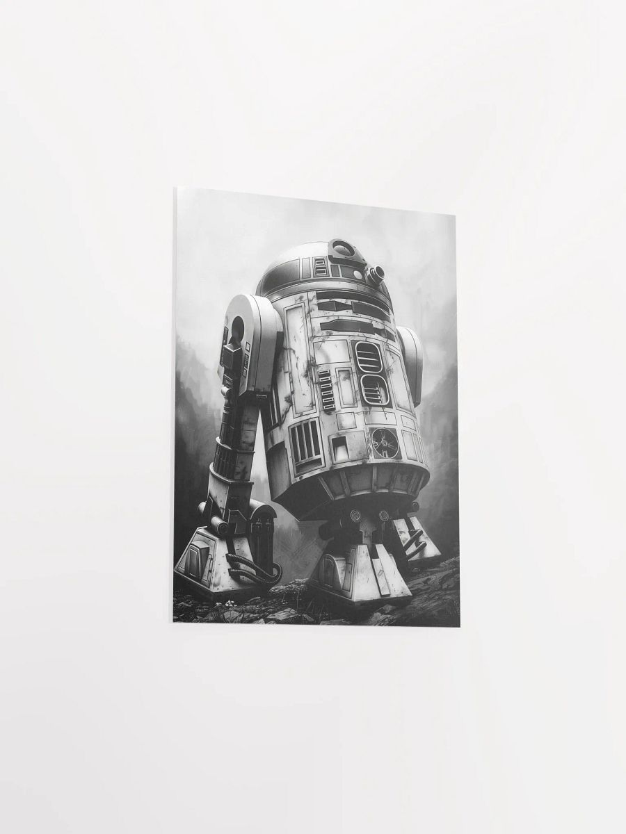 Vibrant Black and White Matte R2D2 Poster product image (4)