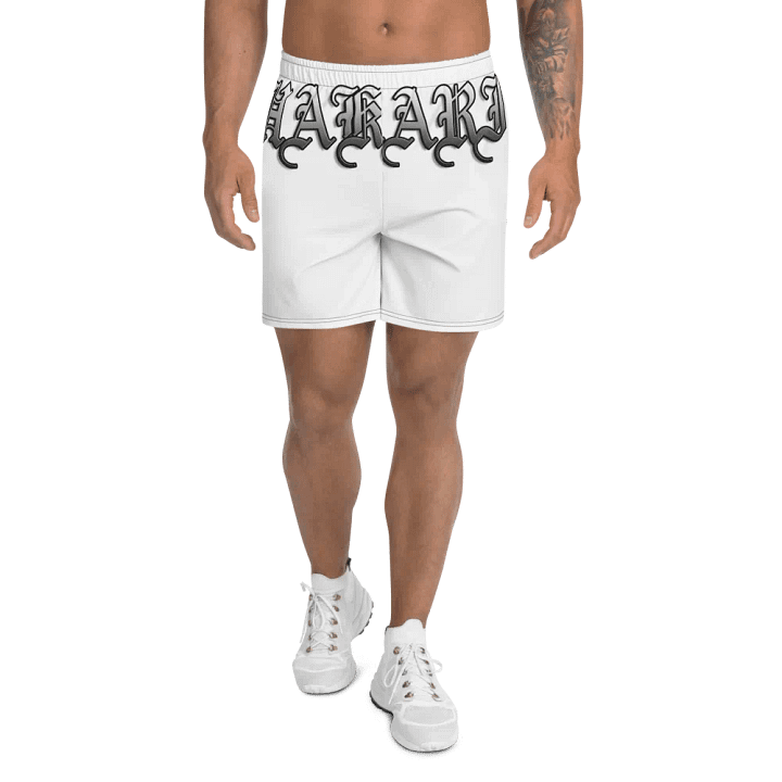 Unisex Athletic Shorts white/black design product image (1)