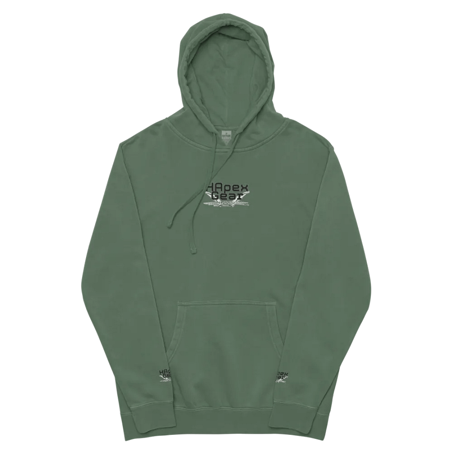 Pigment Dyed Hoodie - Embroidered - Black HApex Gear Black Logo product image (11)