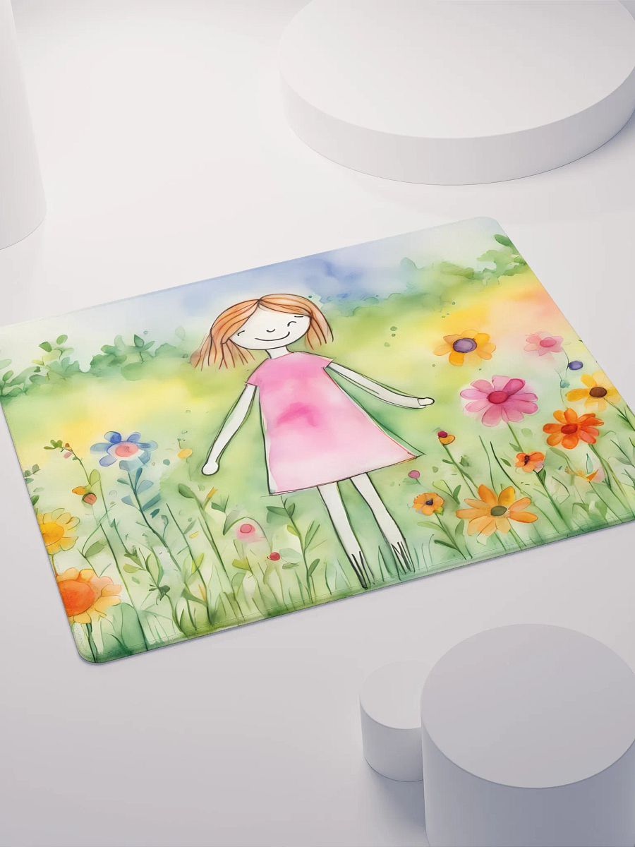 Pink Little Lady Doing Her Flower Thing, Gaming Mouse Pad, 2 Sizes product image (4)