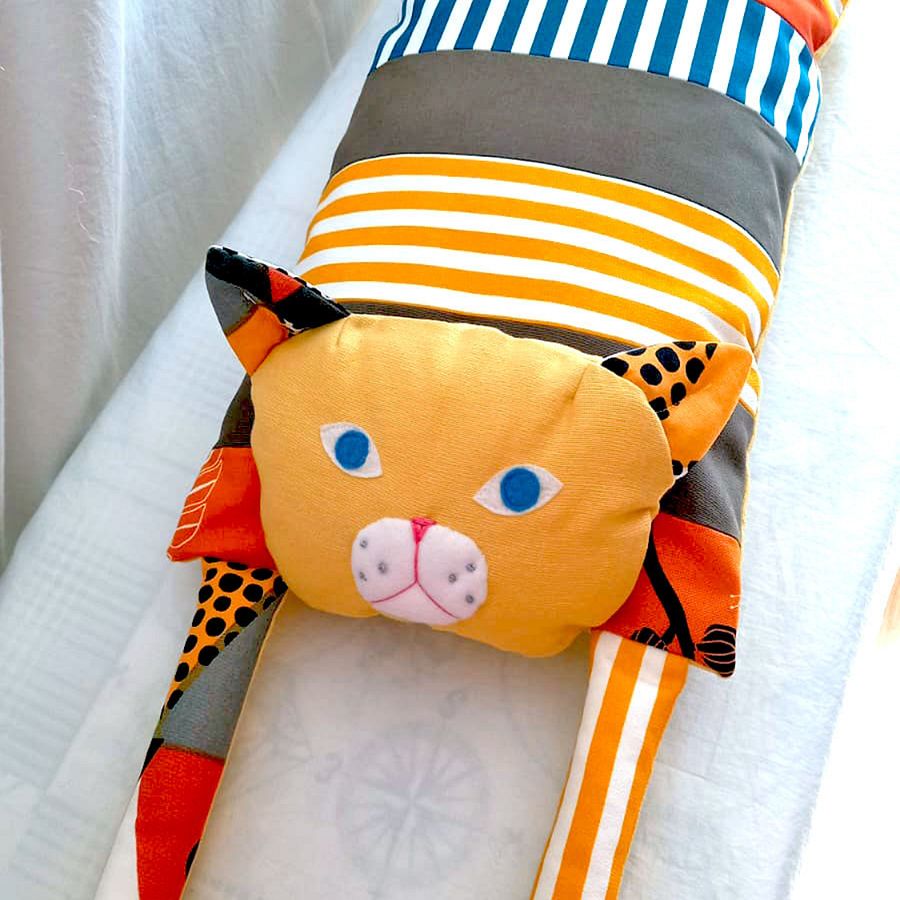 Stuffed Patchwork Cat Pillow, Toddler Stuffed Plush Cat Toy product image (5)