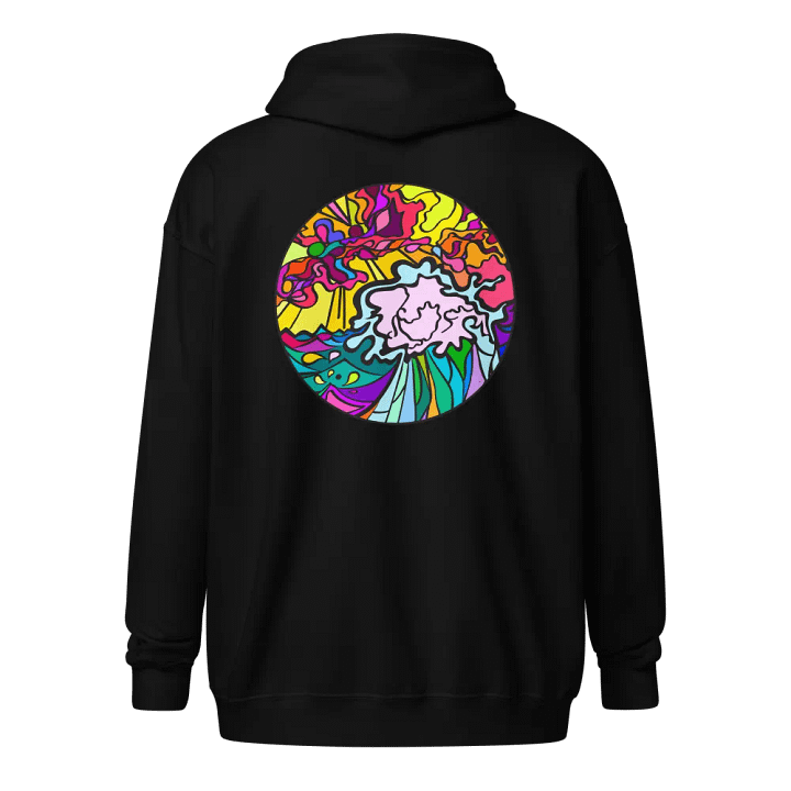 Vivid Swirl Unisex Zip Hoodie - Wave at Sunset product image (2)