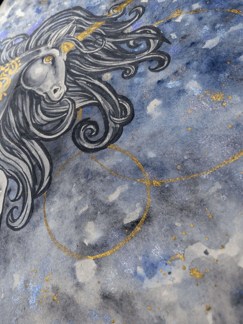 Watercolor Unicorn with Gold Detailing product image (2)