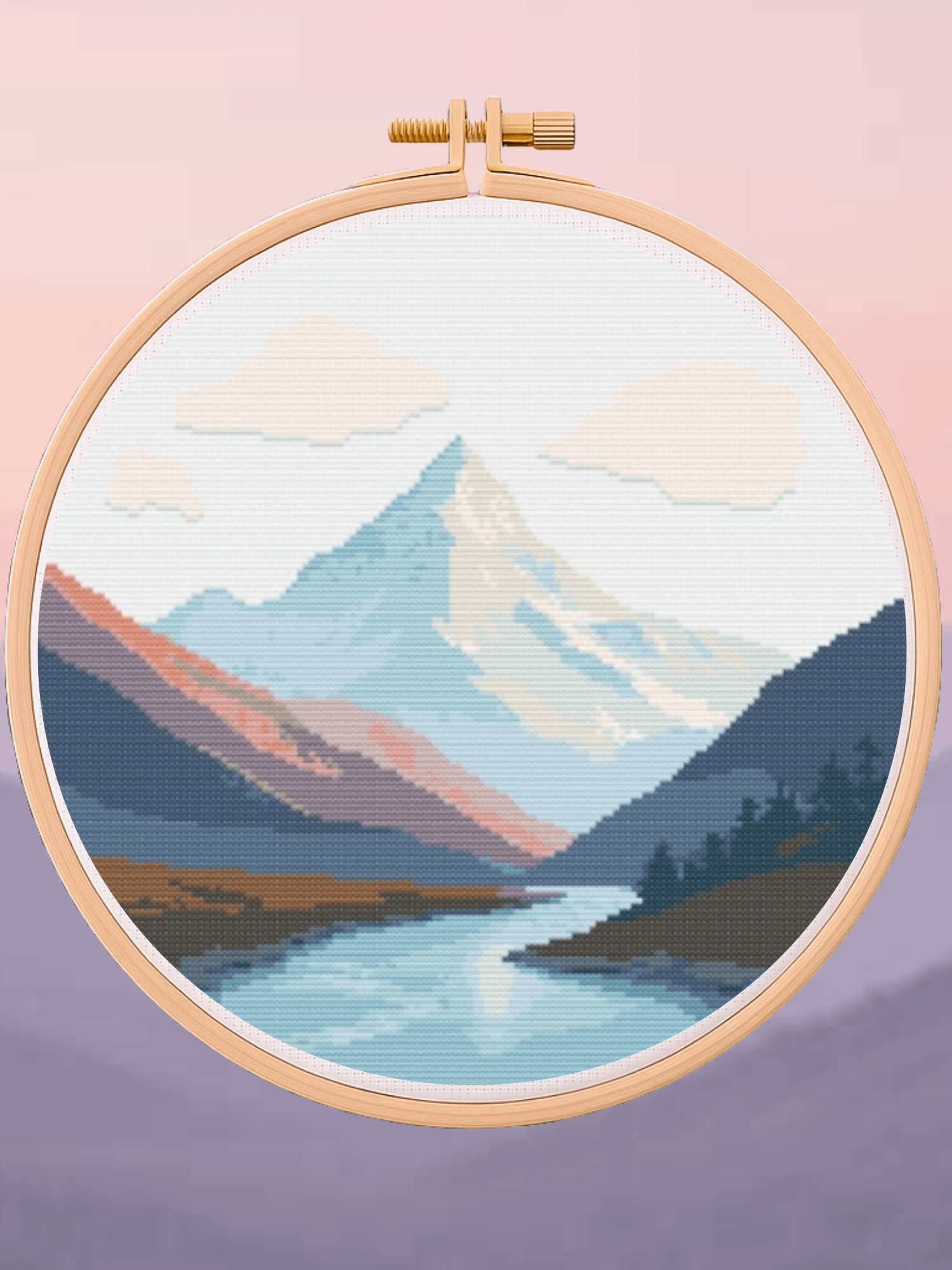 Mountain River Cross Stitch Pattern product image (1)