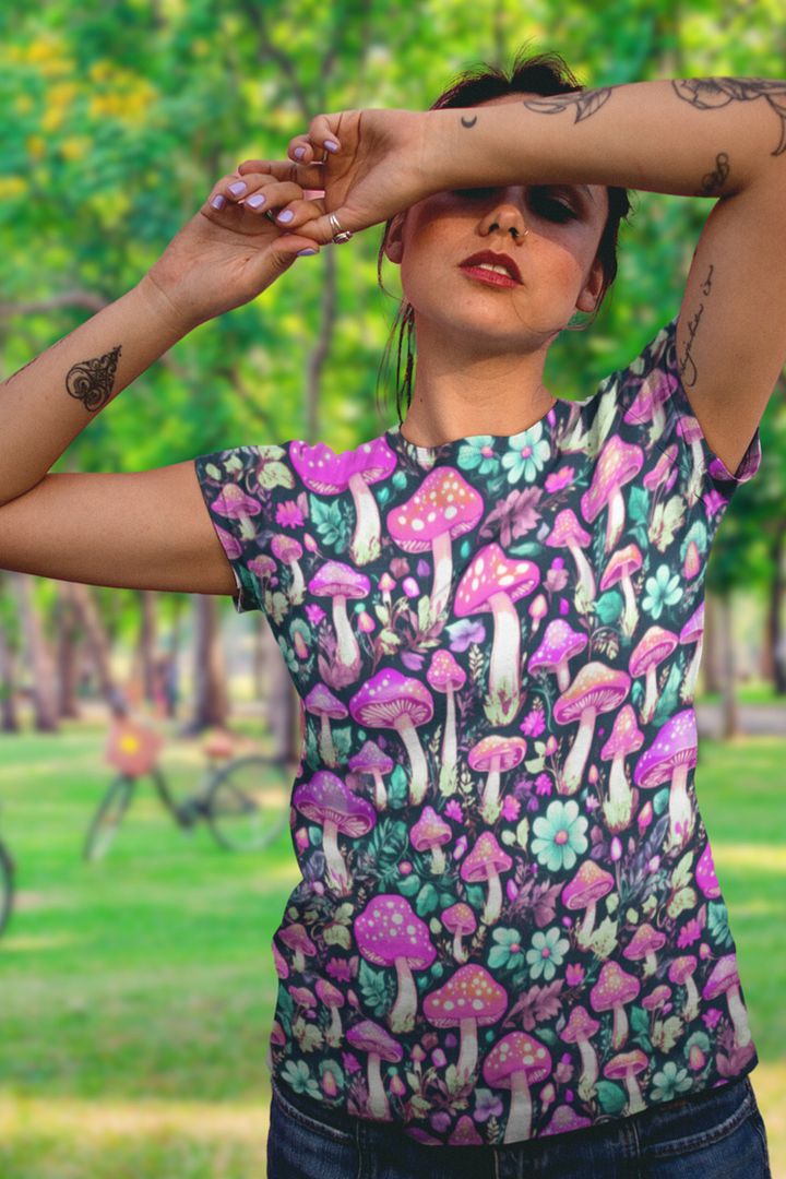 Mushroom Pattern All Over Print T-shirt product image (1)