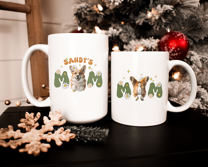 Corgi mom retro white coffee mug product image (2)