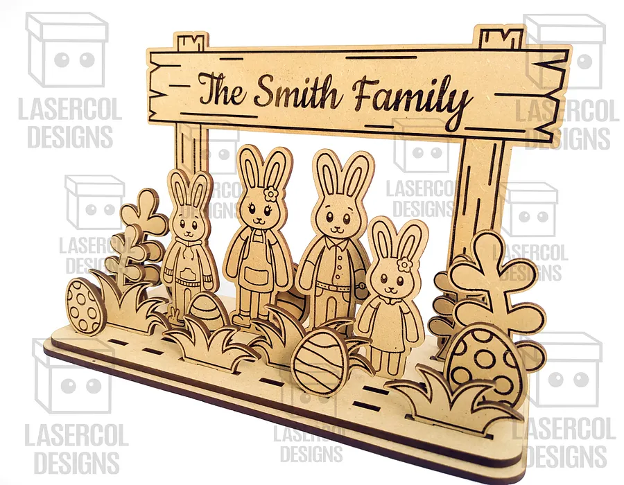 Easter Bunny Family Diorama (15 Different Bunnies) - Laser Cut Files product image (3)