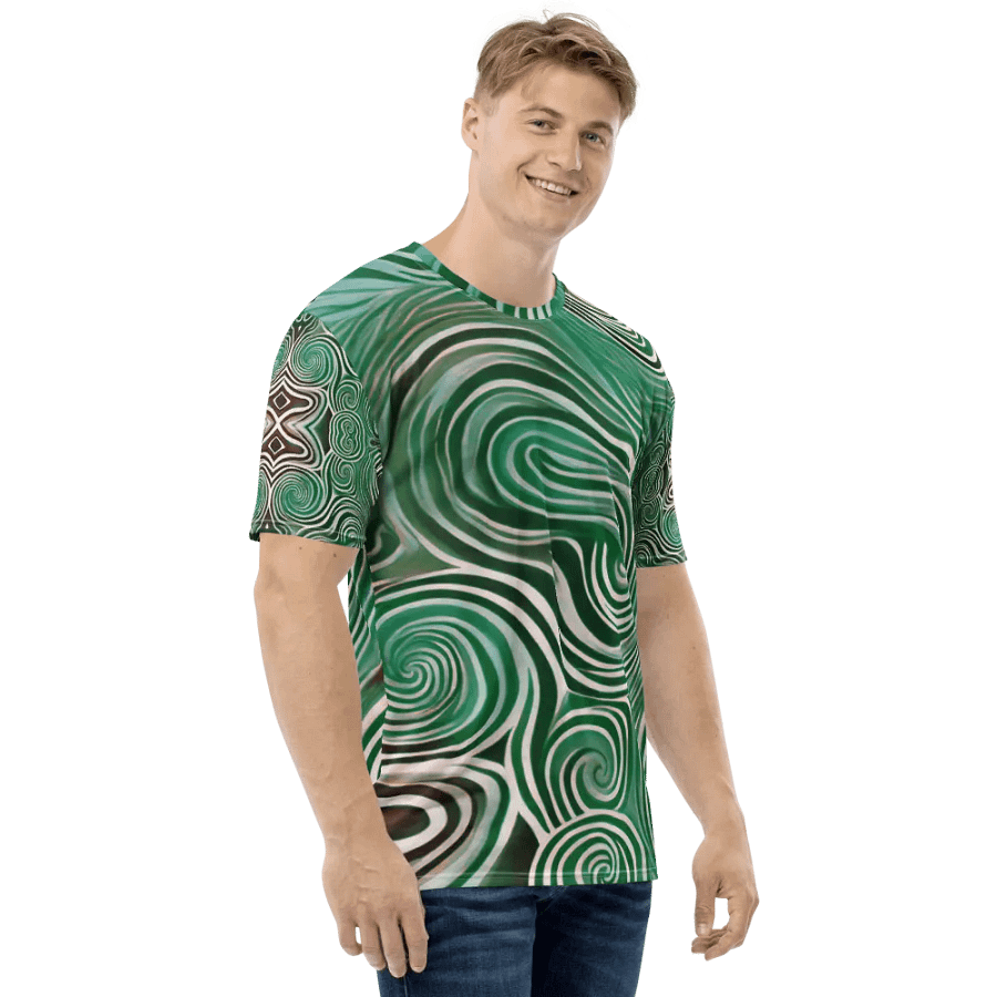 Funky Cool Green Liquid Tie-Dye Men's T-shirt product image (7)