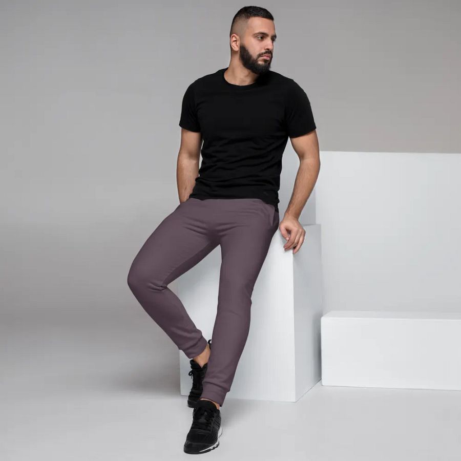Plain Mauve Soft Summer Recycled Polyester Premium Men's Joggers by Treasure Pie product image (7)