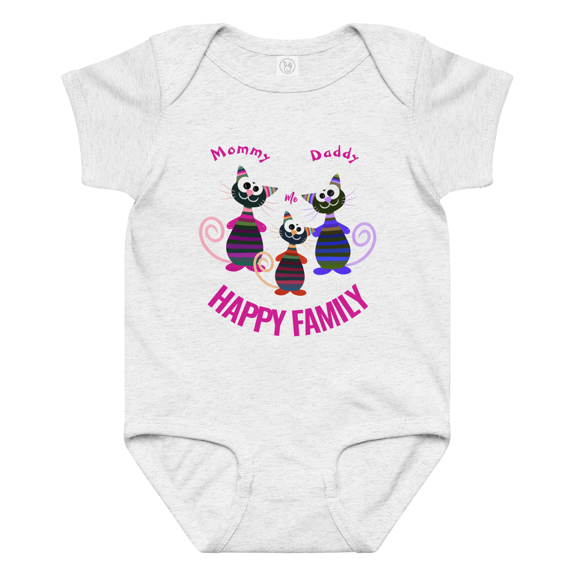 Happy Family Cat Trio Baby Bodysuit product image (5)
