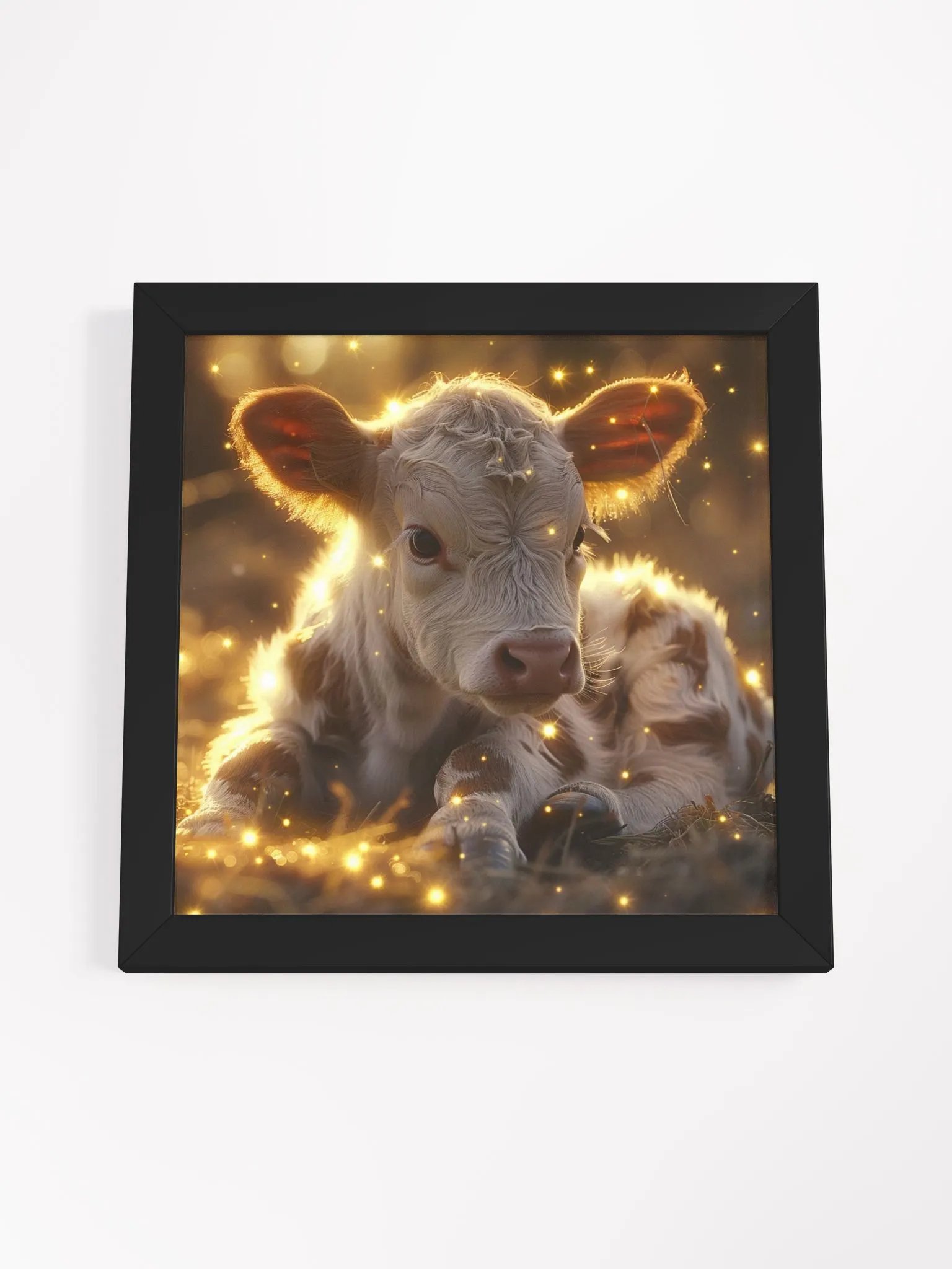 Magical Baby Cow With Fairy Lights Framed Wall Art product image (4)
