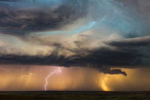 June 14th, north of Fort Morgan, Colorado was a dreamy way to end my spring chase season. #cowx #supercell #sunset #structure...
