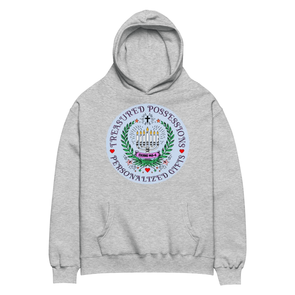 Exquisite Personalized Hoodie: Menorah & Cross Design product image (2)
