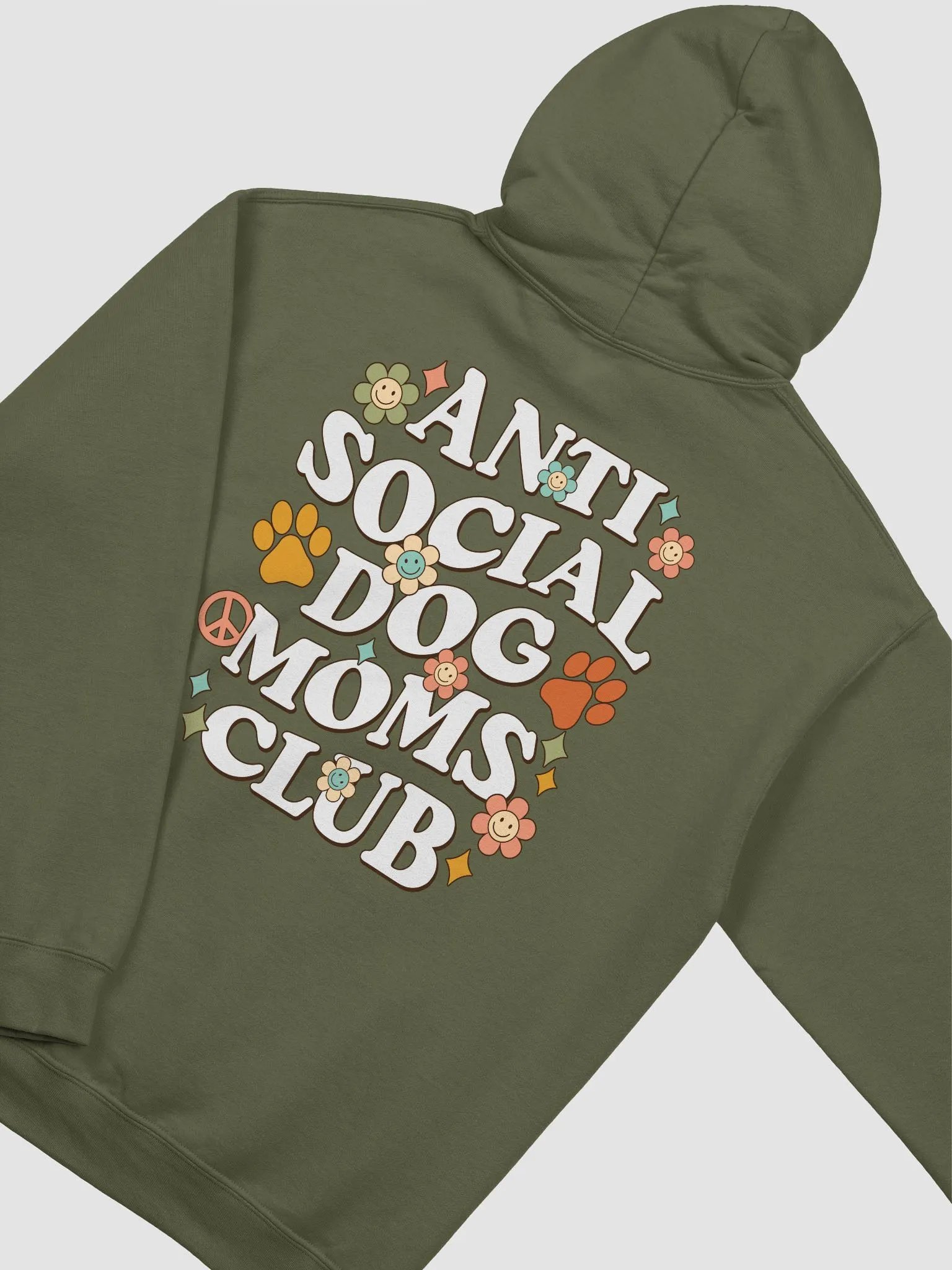 Anti Social Dog Moms Club Retro(White) Hooded Sweatshirt | Funny Introvert Hoodie for Dog Moms product image (27)