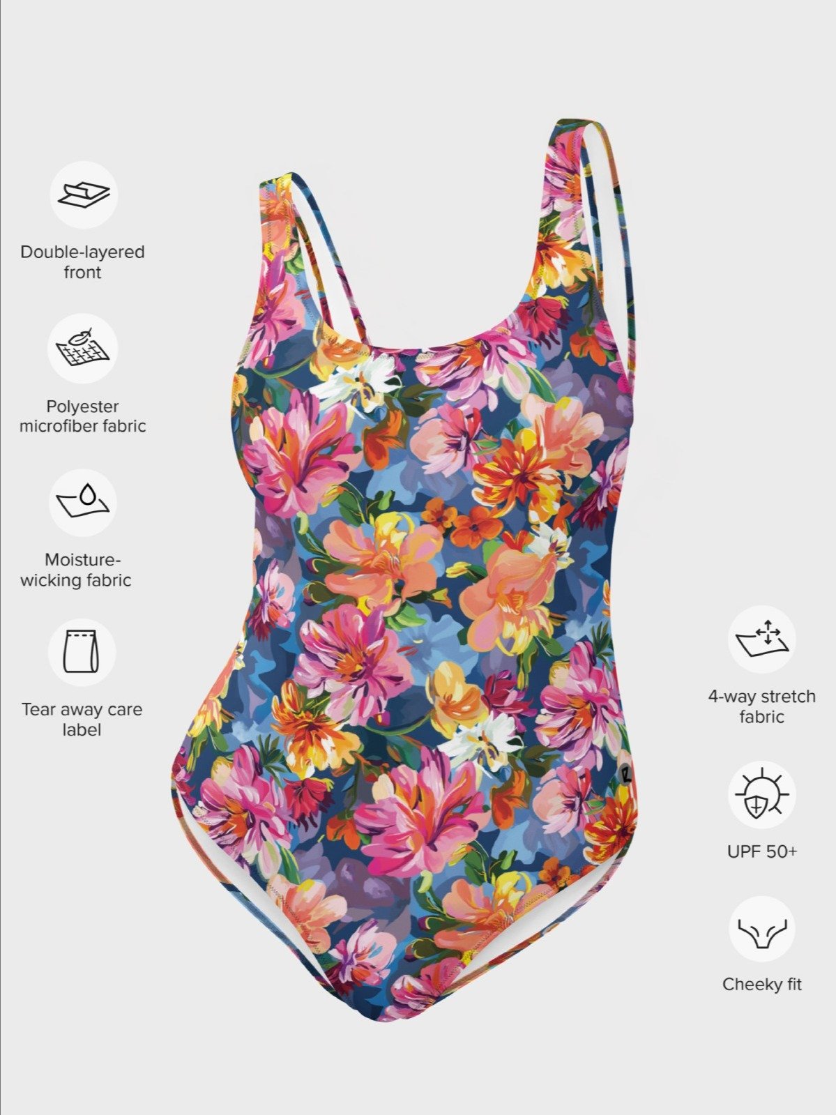 One-piece Swimsuit "Bold Abstract Florals" product image (7)