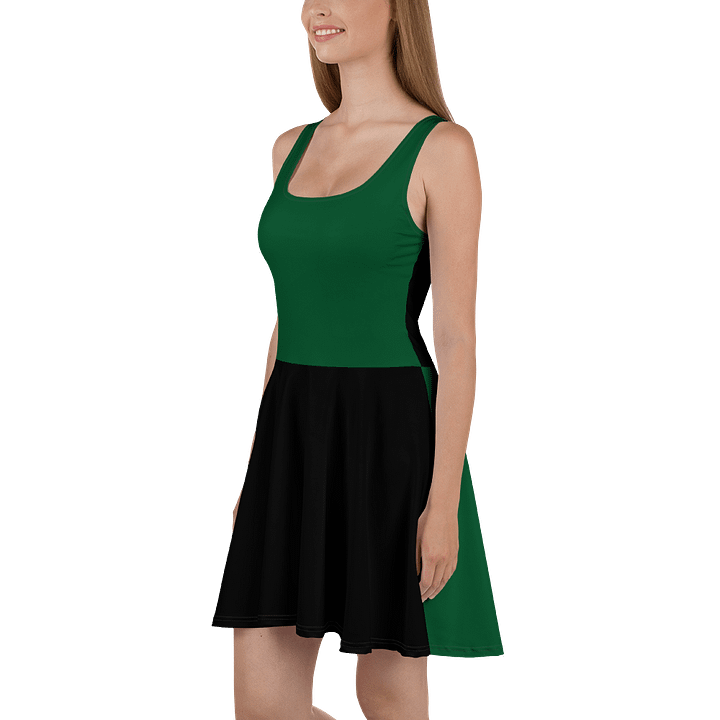 Midnight Veil Designs Black and Green Fantasy Skater Dress - XS to 3XL product image (1)