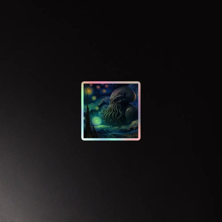 Starry Nights with Realistic Cthulhu Holo Sticker product image (4)