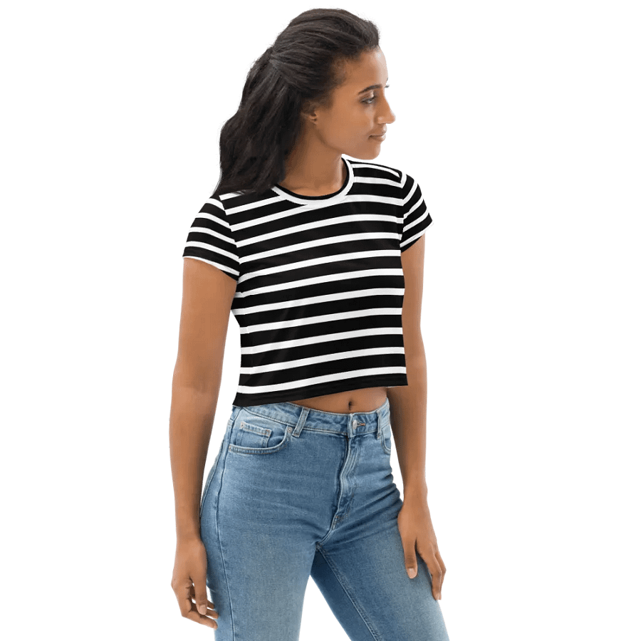 Black & White Stripes Crop Top product image (10)