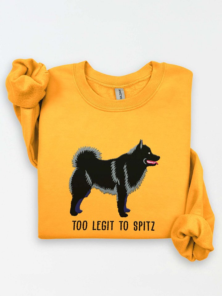 Too Legit to Spitz Sweatshirt (Embroidered) of a Schipperke(Black) product image (1)
