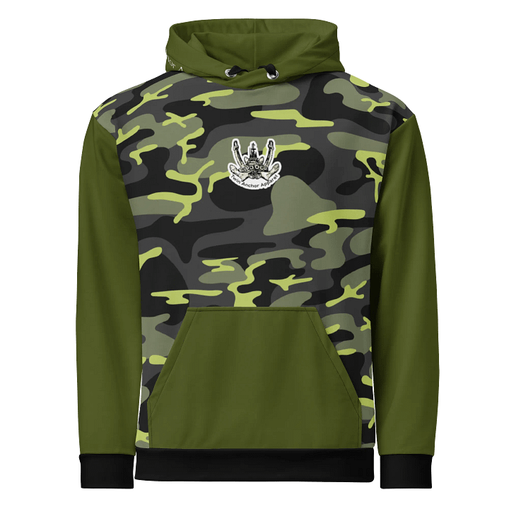 Green & Camouflage Twin Anchor Logo Hoodie product image (1)
