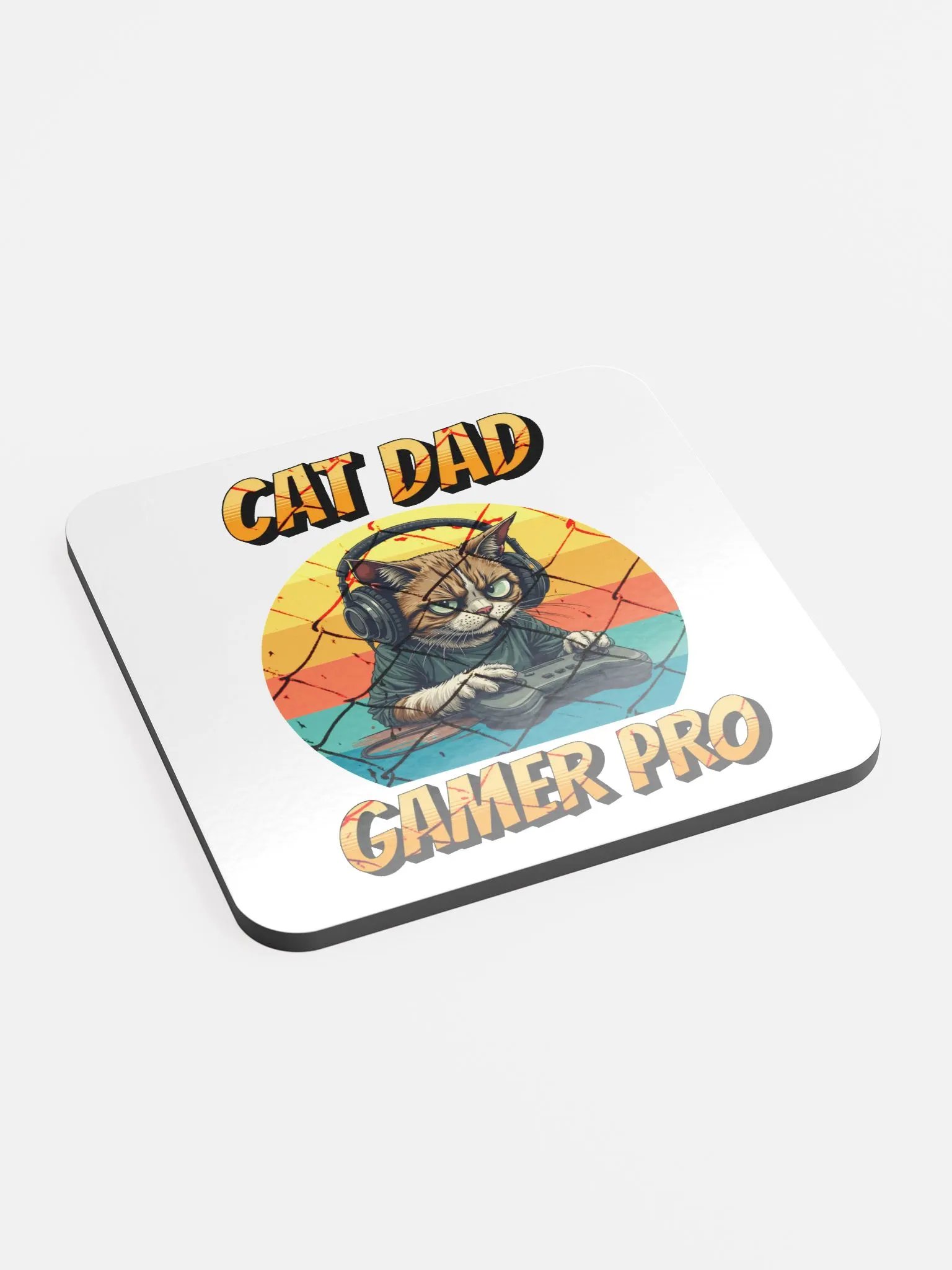 Cat Dad Gamer Pro Coaster Set product image (3)