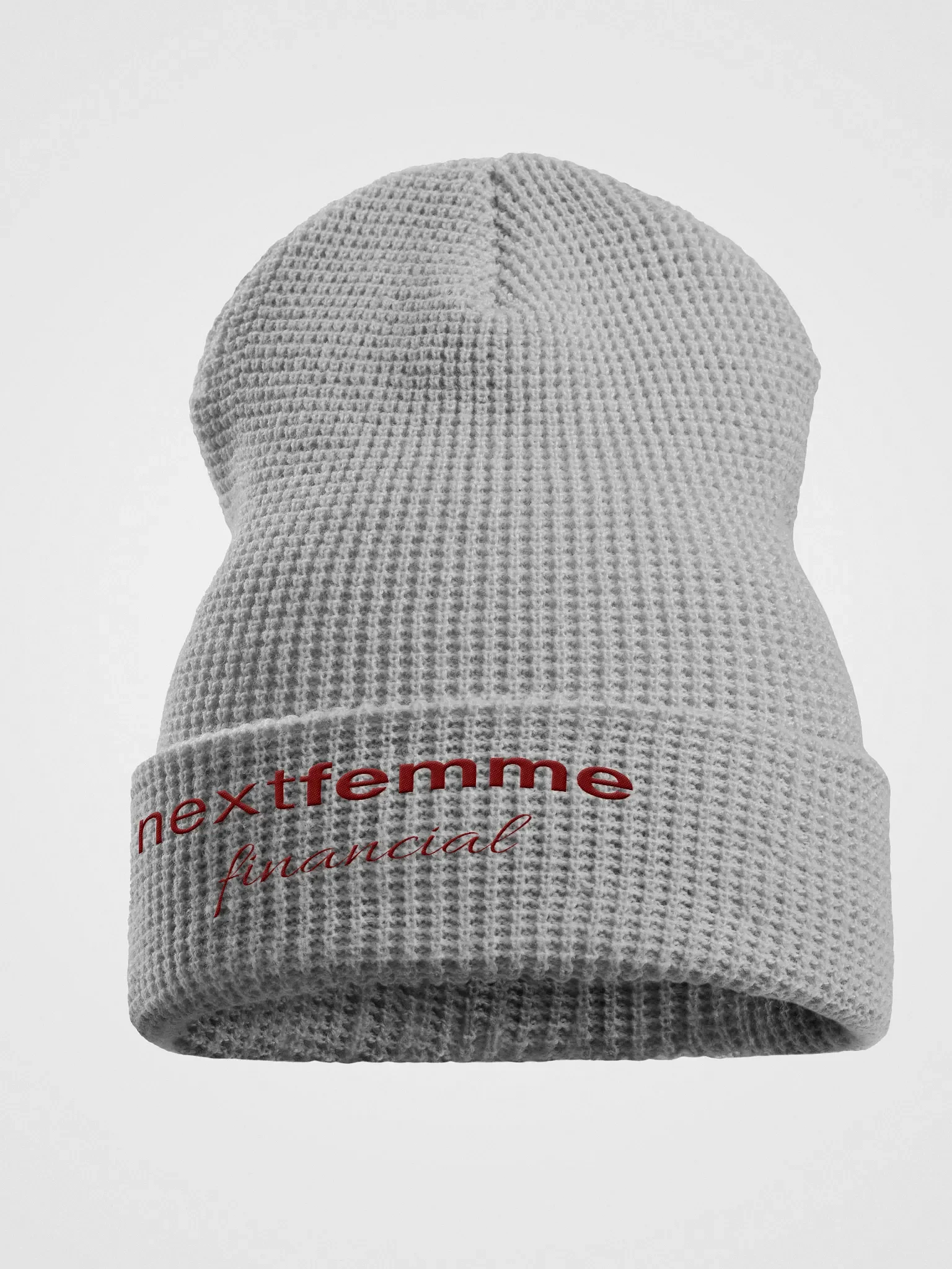 Cozy Honeycomb Waffle Beanie with Maroon Logotype product image (1)
