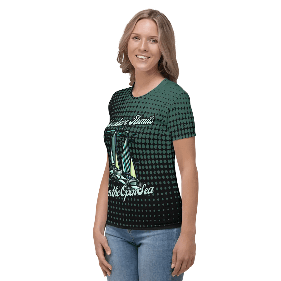 Adventure Awaits on the Open Sea All Over Print T-shirt product image (3)