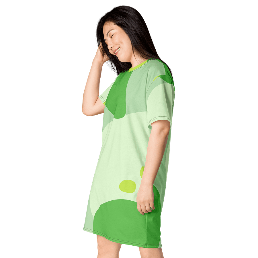 Vibrant Green Swirl Oversized T-Shirt Dress - Exclusive TDSMUSIC Design product image (3)