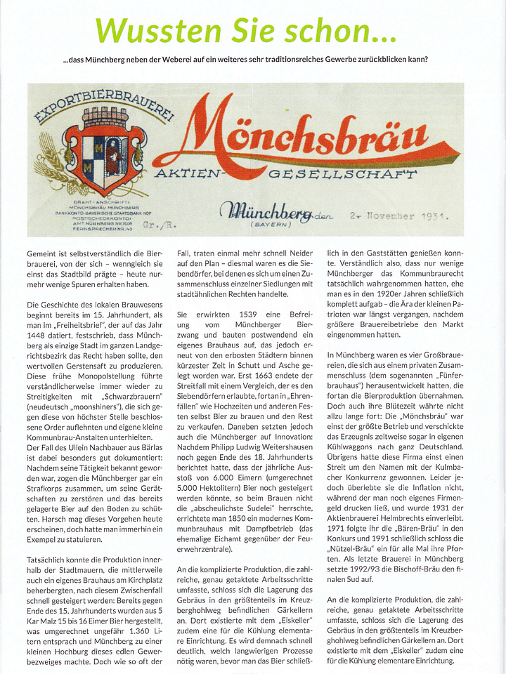 Brauwesen in Münchberg product image (1)