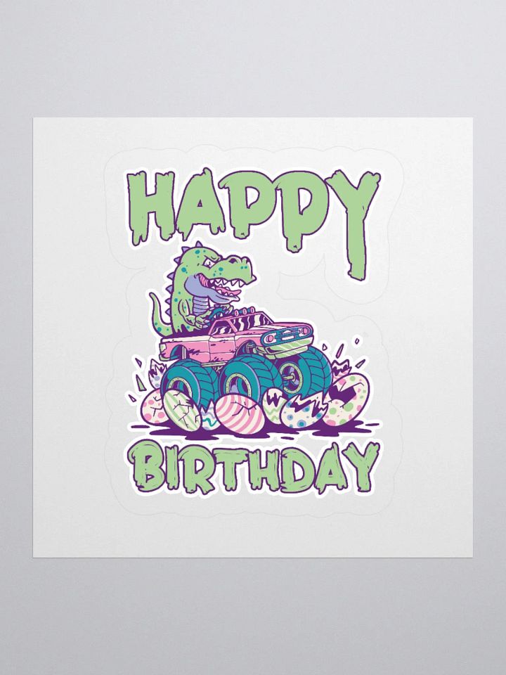Happy Birthday (Dinosaur Monster Truck) Sticker product image (1)