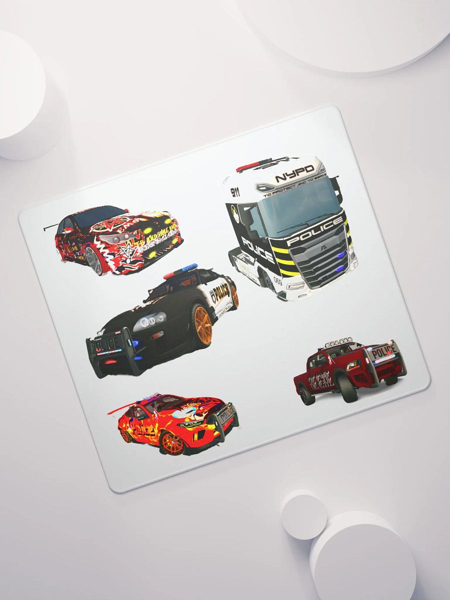 Artistic Police Car Collage Gaming Mouse Pad product image (11)